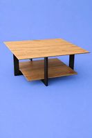 Salontisch Couchtisch BARI Wildeiche massiv schwarz 75 x 75