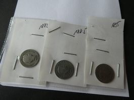 Schweiz 1882-1895, 3 alte 5-Räppler