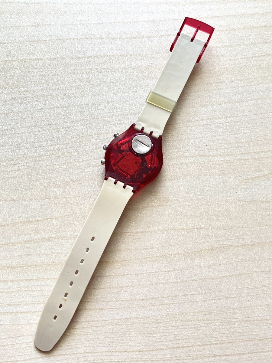 Swatch Orologi: Swatch Navy Berry Uhr mit Chronograph rotes Gehäuse  – Usato da Grenchen venduto da chththl 5
