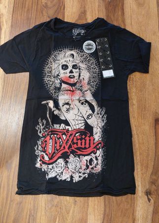 T-Shirt Vixxsin schwarz mit Motiv Grösse S neu mit Etikett