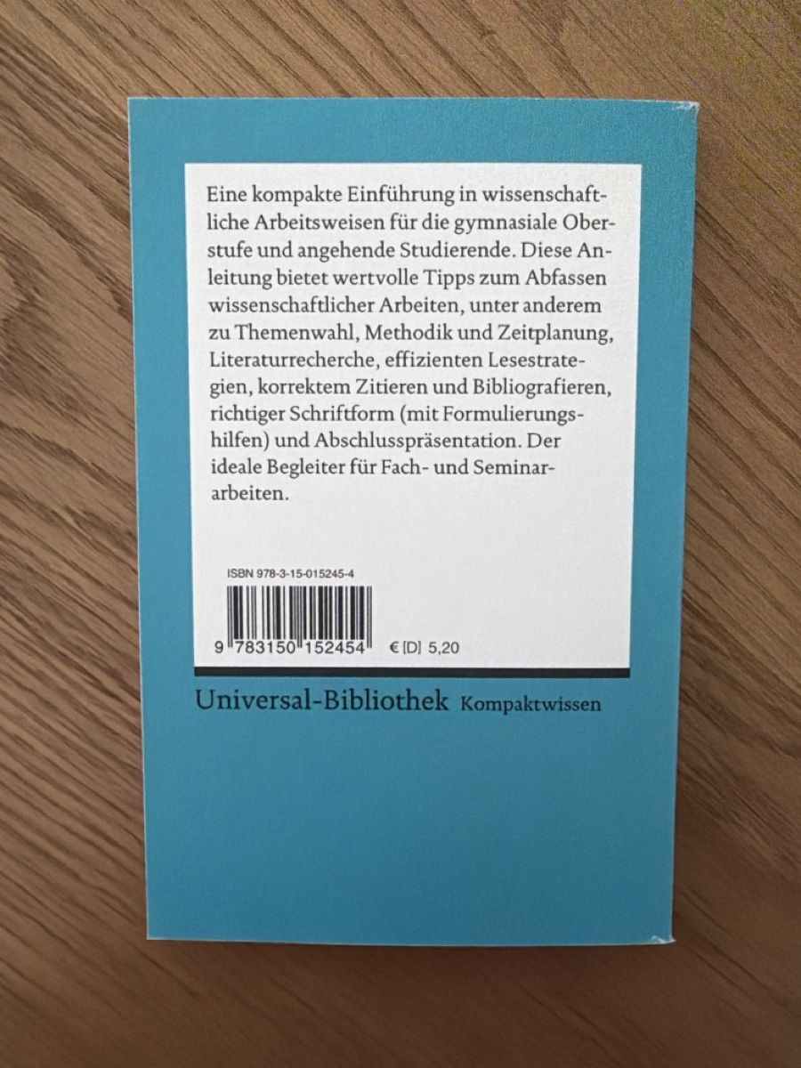 Bücher: Buch Wissenschaftliches Arbeiten – Neu (gemäss Beschreibung) aus Zug von sab_sm5q 1