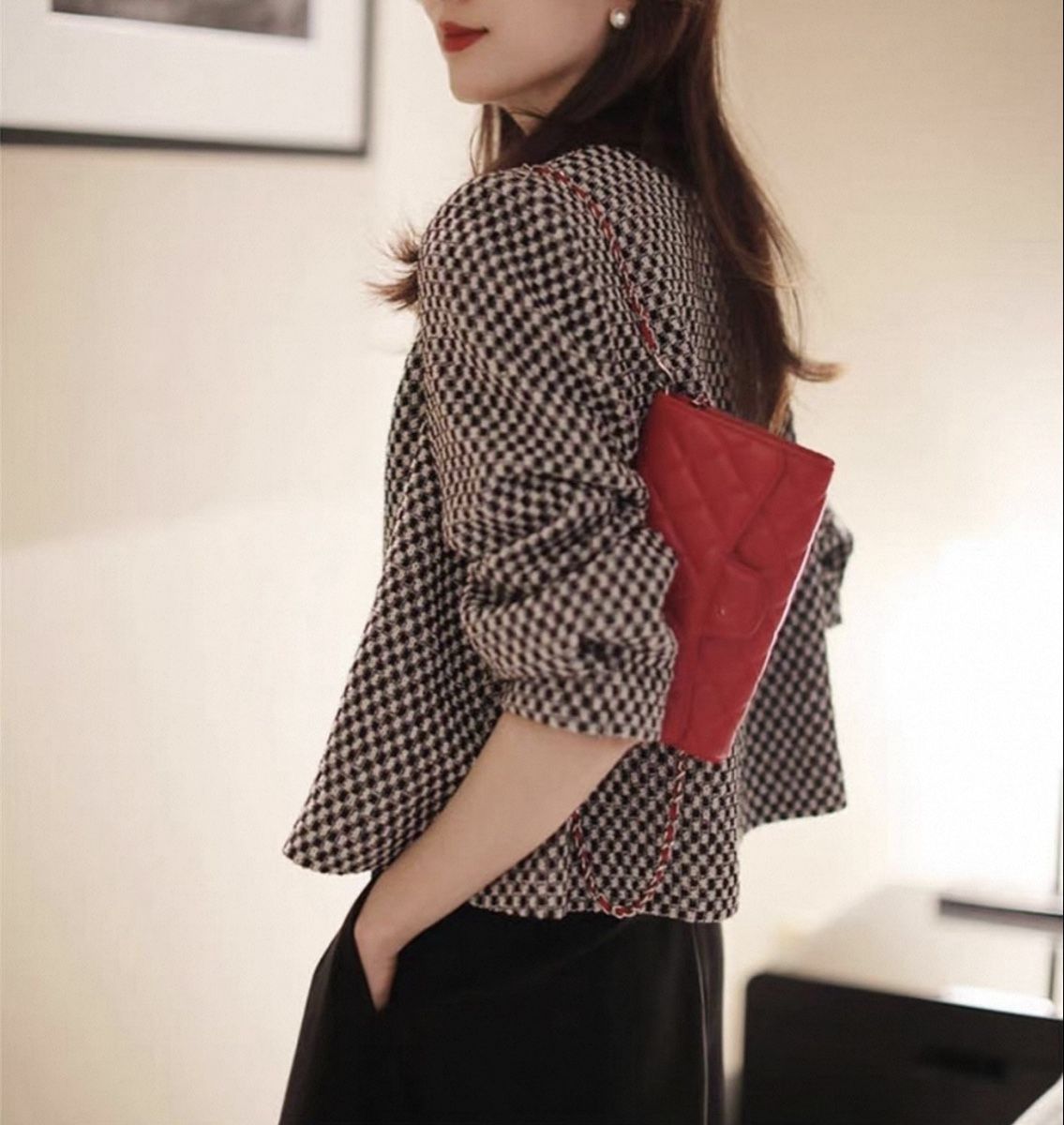 Top: Checkered Spring topChic! As new. S – Nuovo (secondo la descrizione) da Basel venduto da 550_ckp6 3