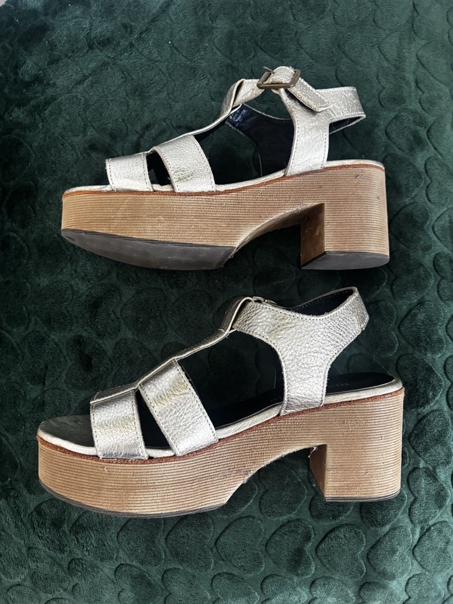 Scarpe da donna: Mandarine Platform leather Sandals Silver 39 – Nuovo (secondo la descrizione) da Zürich venduto da cla_v6hx 2