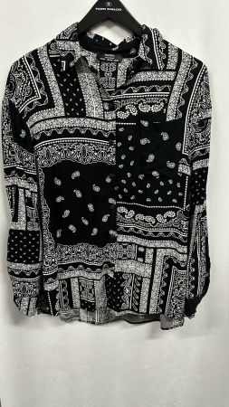 schwarz weiss Boho Hemd Bohemian Stlye Gr. XS / S