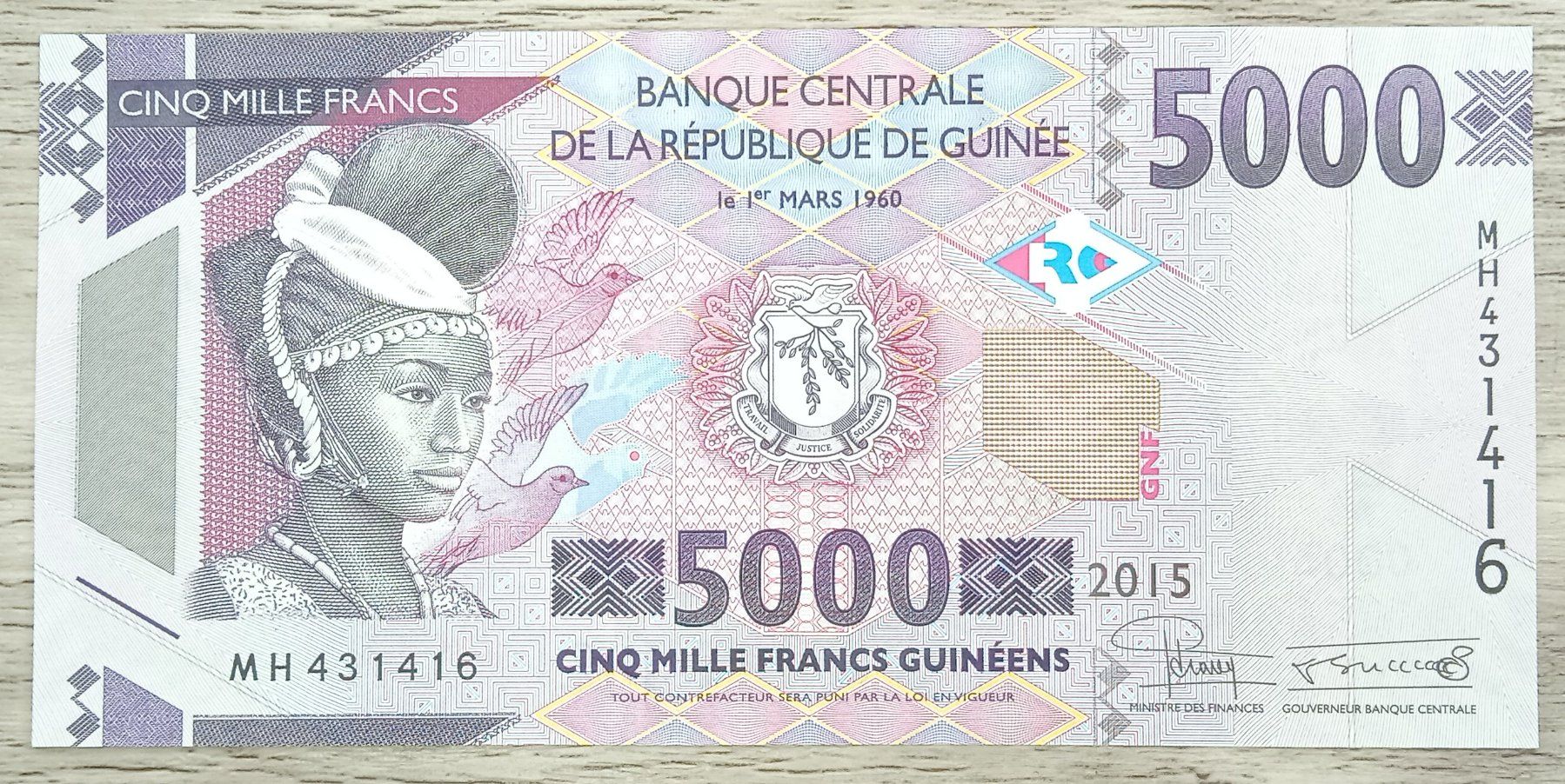 Banknoten: Guinée 5000 Francs UNC – Neu (gemäss Beschreibung) aus Cousset von Patricio77