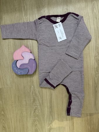 Neu Lilano Wolle/Seide Strampler mit Beinumschlag Grösse 74