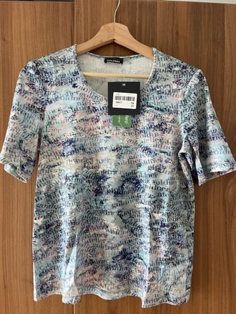 Goldner T-Shirt mit Muster Grösse EU 38/40 neu mit Etikett