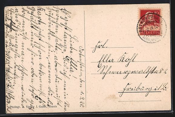 Cartoline postali: AK Paspels, Totalansicht vom Feld aus – Usato da Berlin venduto da bartko-reher 1