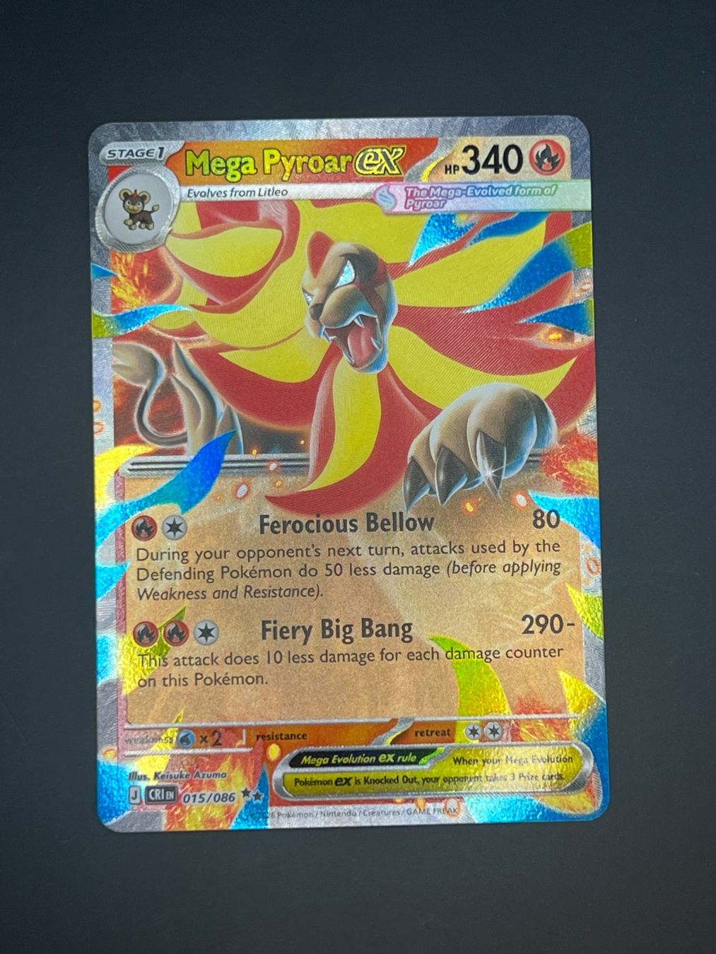 Pokémon Carte collezionabili: Pokemon Mega Pyroar EX 015/086 CRI EN 2026 – Usato da Winterthur venduto da WintiCollect