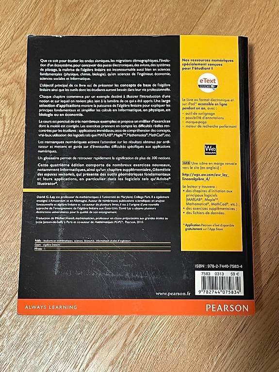 Bücher: Algèbre Linéaire et Applications – Gebraucht aus Murten von dhade 1
