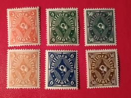 6 BRIEFMARKEN DEUTSCHES REICH UNGESTEMPELT