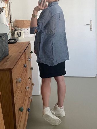 Chemise bleue 100% coton / Transparentes blaues Hemd Gr.M/L