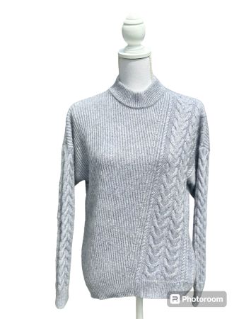 Grauer Strickpullover Zopfmuster Gr.M…🍂🍁💦☔️