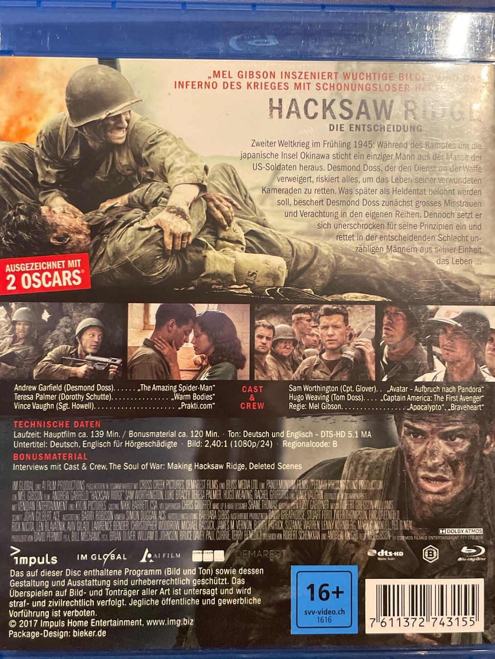 Tutti i DVDs: Hacksaw Ridge  (2016) – Nuovo (secondo la descrizione) da Waldenburg venduto da Gonzo8 1