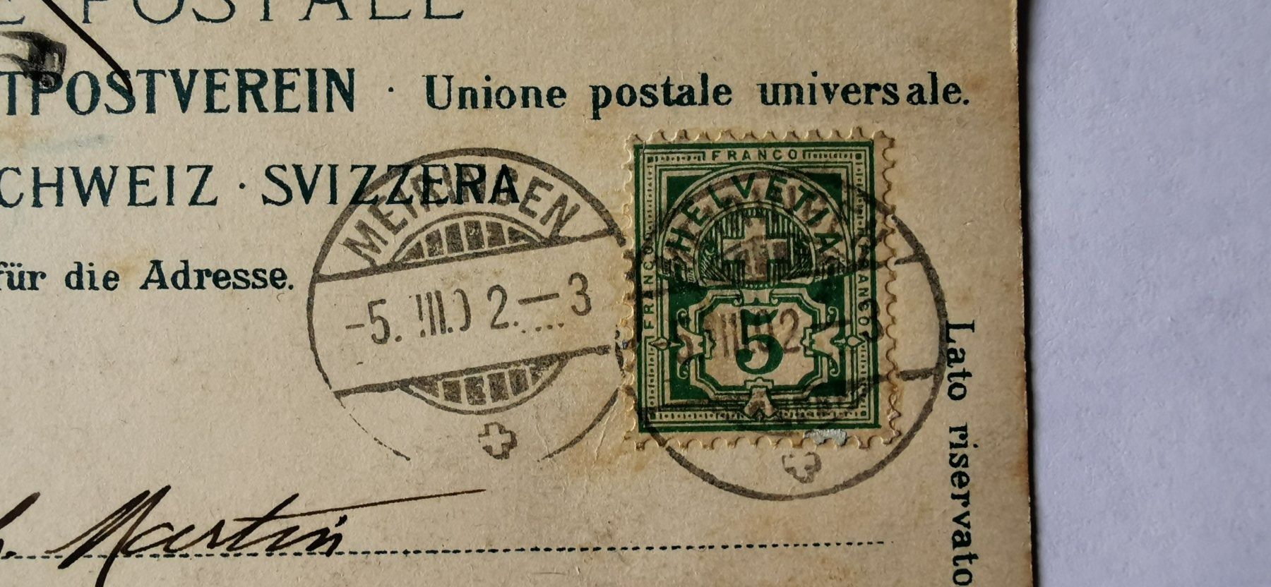 Alle Briefmarken: Carte postale Weltpostverein 1902 – Gebraucht aus Aadorf von Chnorli-Furz 2