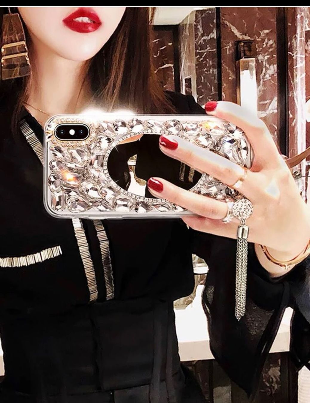 Cover & Protezioni schermo: + strass- Dekor-Spiegel handy hülle Diamant Iphone 14Pro max – Nuovo e nell'imballaggio originale da Amriswil venduto da JaJa-Express