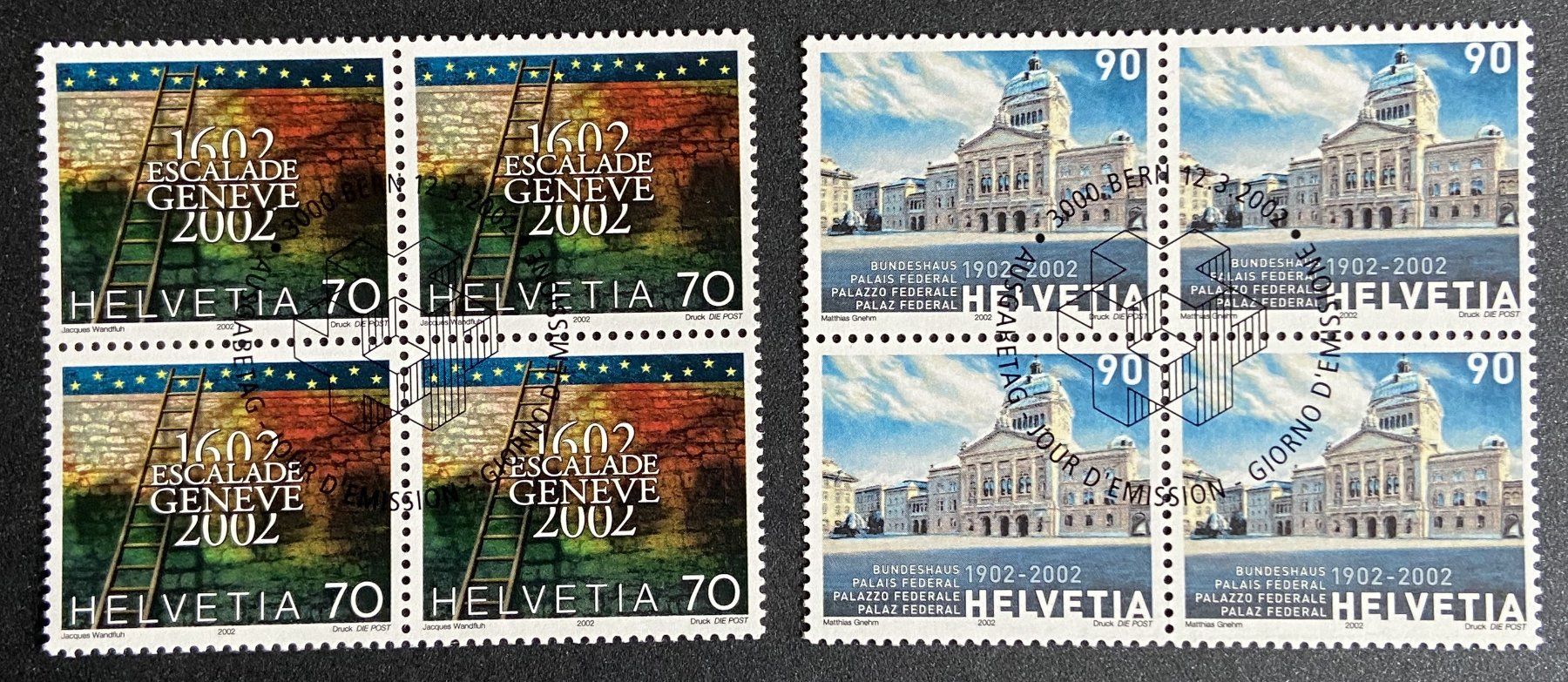 Alle Briefmarken: ET Freimarke   4er Blocks 2002 / 2003 – Gebraucht aus Böckten von Hansi36 1