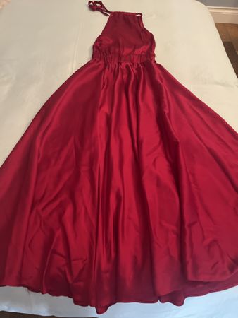 Red open back long dress Vicolo