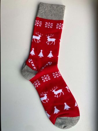 Socken mit Winter-/Weihnachtsmotiven / Gr. 36-45 / Rot / Neu