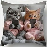 🐱📱 Kissenbezug – Kätzchen spielen mit Handy ✨