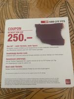 SBB CFF FFS Coupon CHF 250.- für GA (Neuabschluss)