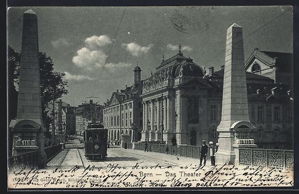 Cartoline postali: AK Bern, Strassenbahn vor dem Theater – Usato da Berlin venduto da bartko-reher