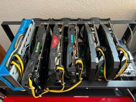 Mining Rig 6x GPU mixed, voll funktionsfähig mit HiveOs non