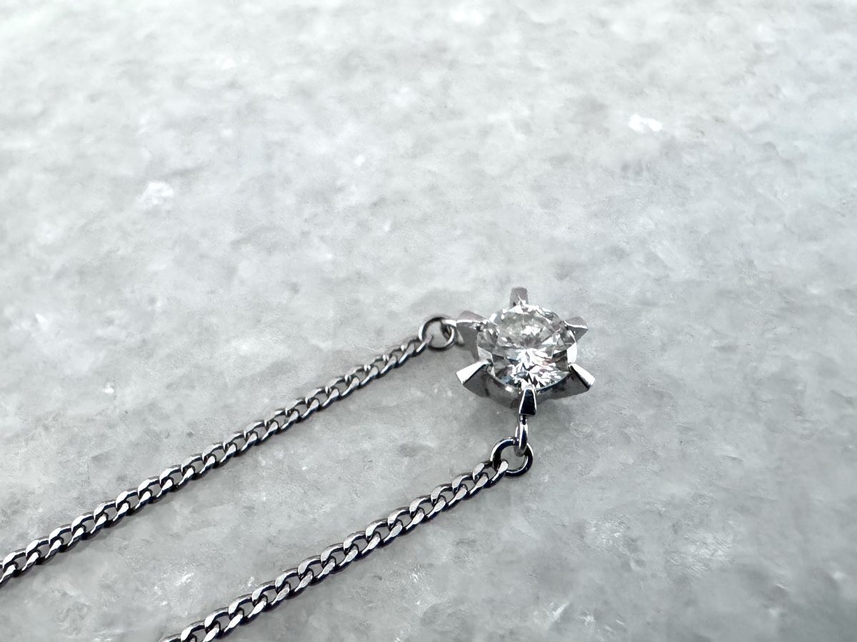 Catenine: Diamant Solitär Kette 0.35 aus Platin – Usato da Kriens venduto da hannaandkiko 5