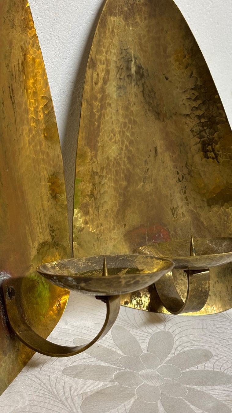 Portacandele: Mid Century Design Brass Wall Sconce Pair – Usato da Zürich venduto da jas_5mwh 3