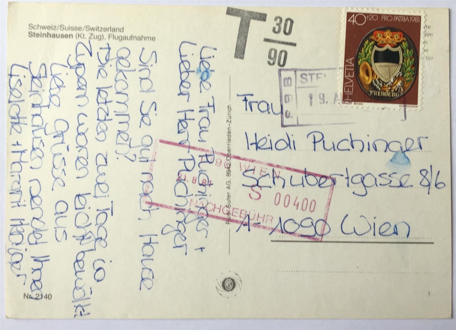 Cartoline postali: STEINHAUSEN Flugaufnahme – Usato da Jona venduto da philajona 1