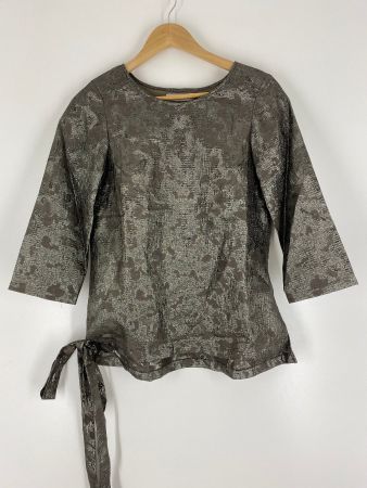 Glänzende Schlupfbluse mit Schleife, *Neuwertig*