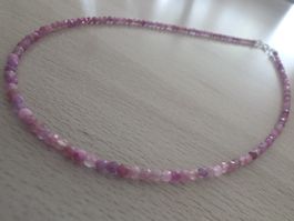 Halskette Turmalin rosa facettiert  43cm. / ⌀3 mm. 