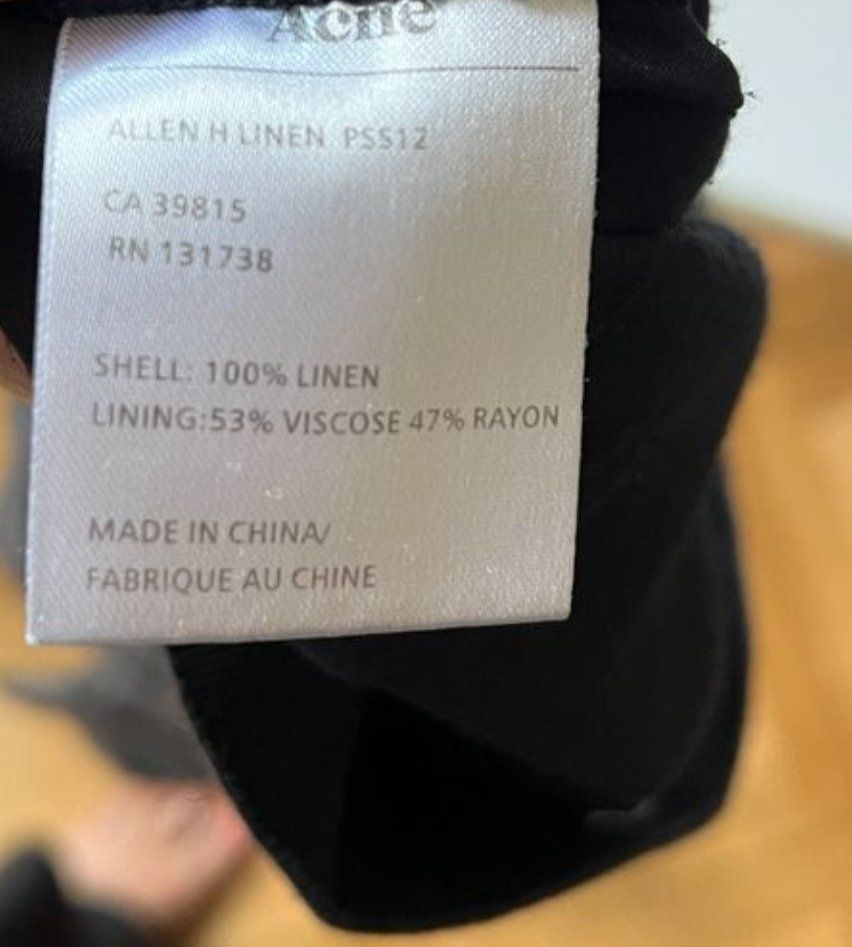 Acne Studios Pantaloni: ACNE Studios Leinen Hose – Usato da Pfäffikon ZH venduto da siae 3