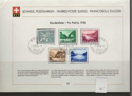 Sammelbrätter Feuille officielle 151 Pro Patria 1956