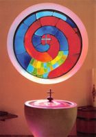 Kunst-AK, Fried. Hundertwasser, St. Barbara-Kirche Bärnbach