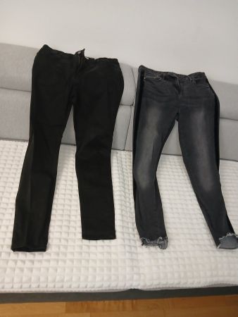 2 Damen Jeans Gr. 42 Skinny Schwarz Grau Bequem Herbst