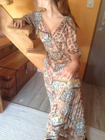 Traumhaft farbiges, leichtes "Natura" Maxi Kleid Dress