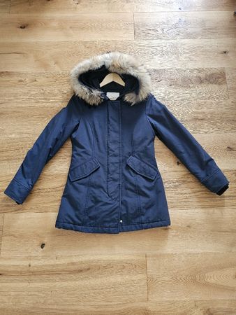Wunderschöne Winterjacke Navy Gr. S mit Echtfell Kapuze