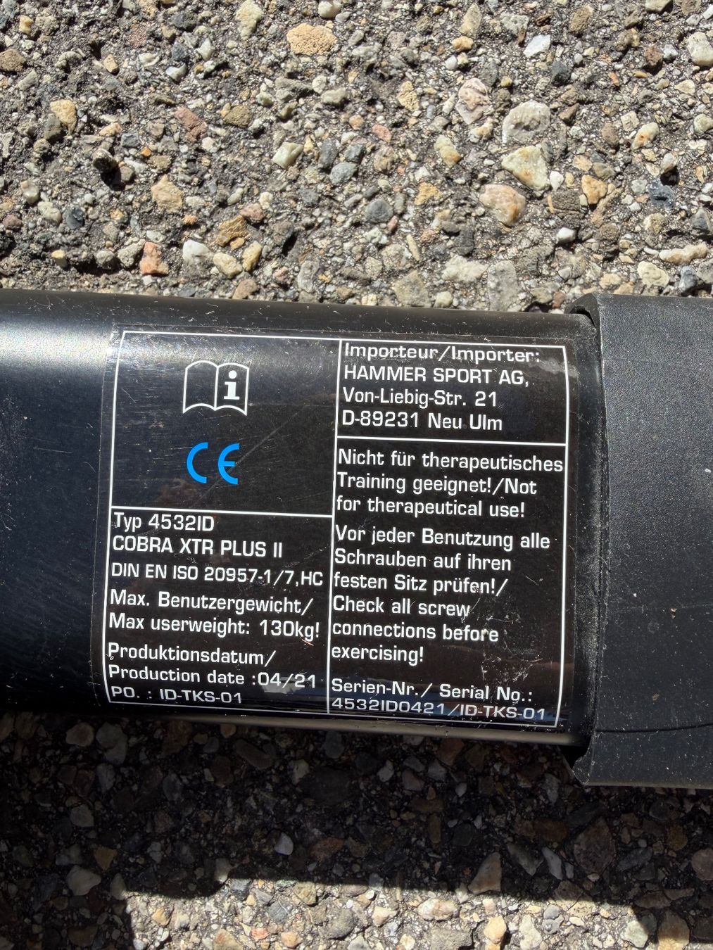 Hometrainer: Rudergerät Hammer Cobra XTR + – Usato da Nottwil venduto da Frontal 4