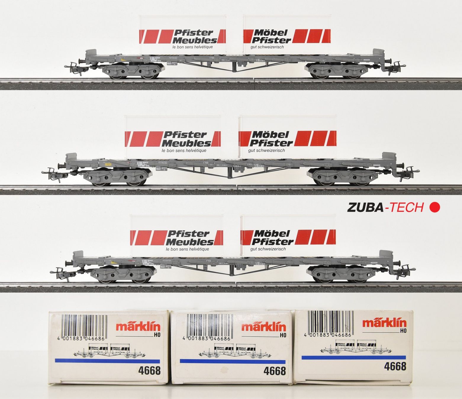 Märklin 3x 4668 Containerwagen 
