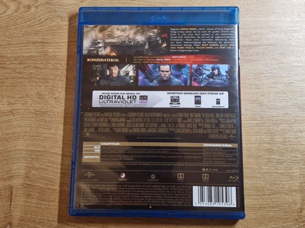 Alle DVDs: The Great Wall (2016) Bluray – Gebraucht aus Pfungen von Whitie 1