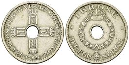 Norwegen - 1 Krone 1936 - selten