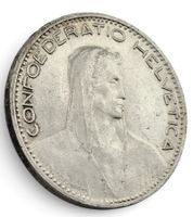 Monnaie 5 Fr Suisse Tête de Berger 1923 B – Argent