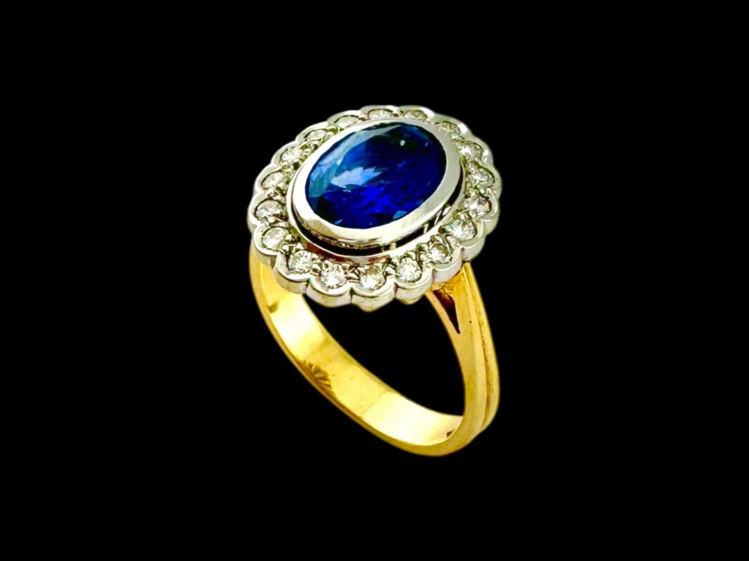 Anelli: PAUL SCHNATTINGER, unerhitzter Saphir - Diamant - Ring – Usato da Zuzwil SG venduto da artimmo 2
