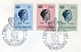 LUXEMBOURG Thronjubiläum Grher Charlotte MIT SONDERSTEMPEL
