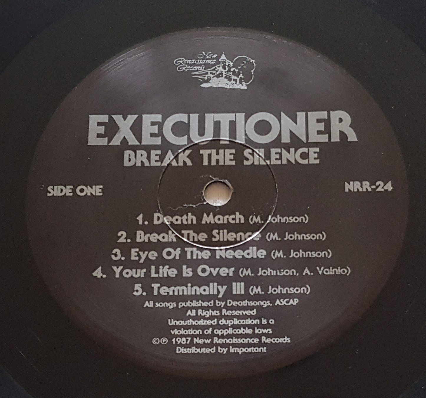 Dischi in vinile: Executioner – Break The Silence - 1987 - US First Press – Usato da Uster venduto da Zardodel 4