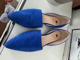 HÖGL Ballerina d'Orsay, Blau, 41 (7), wie NEU