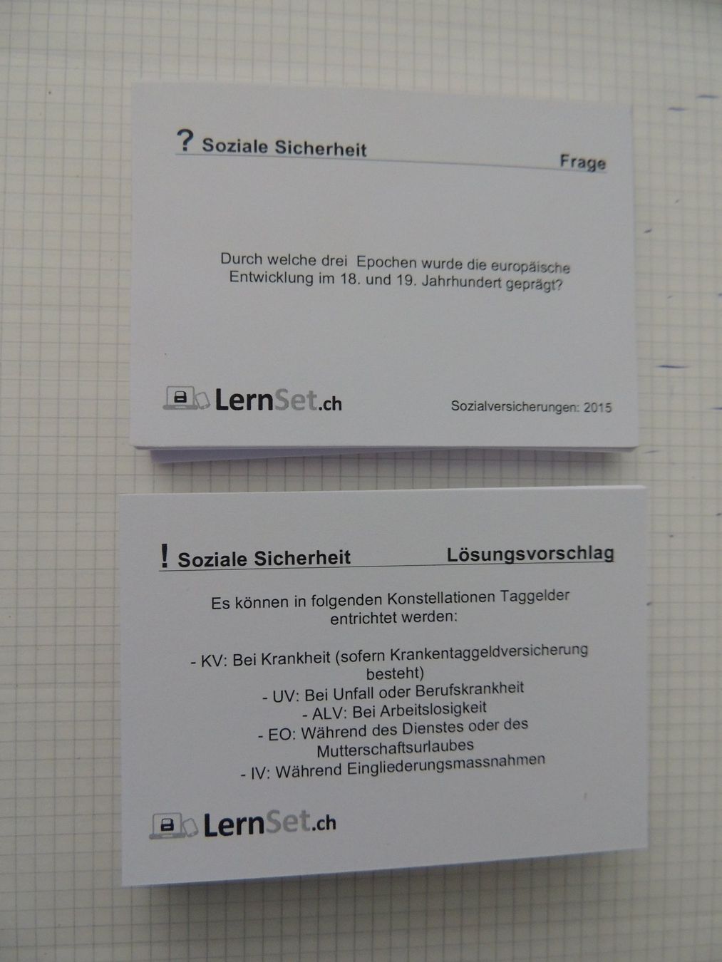 Sonstiger Schulbedarf: Lernset Sozialversicherungen mit 12 Bereichen – Gebraucht aus Mollis von Hg 4