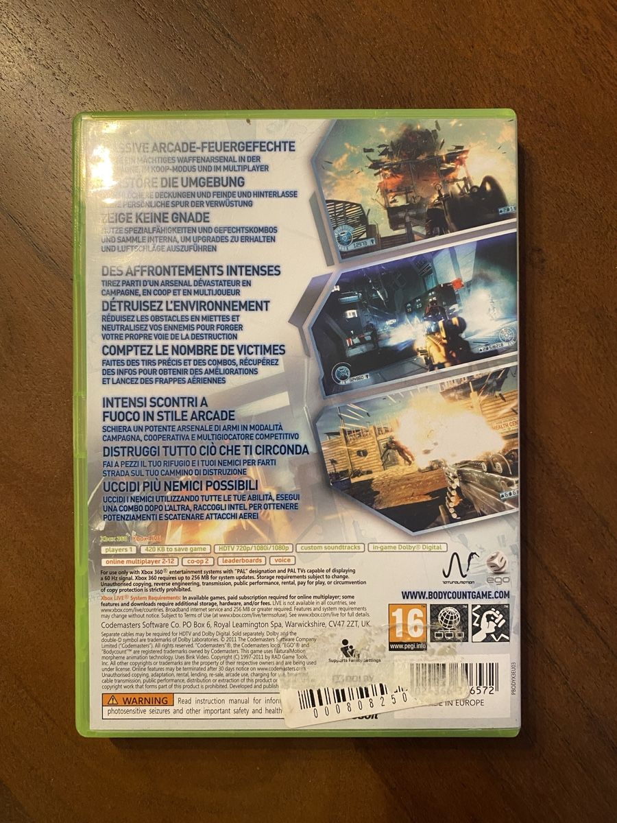 Microsoft Giochi: Bodycount für Xbox 360 – Usato da Thunstetten venduto da Virus_33 2