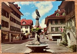 FRUTIGEN - im Kandertal, Dorfplatz, Hotel Adler 1979